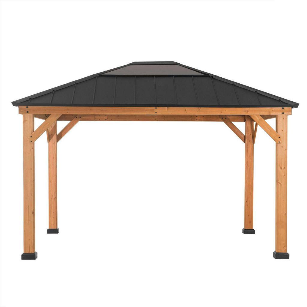 Sunjoy Pavillon de jardin Bruri(Noir/Marron)