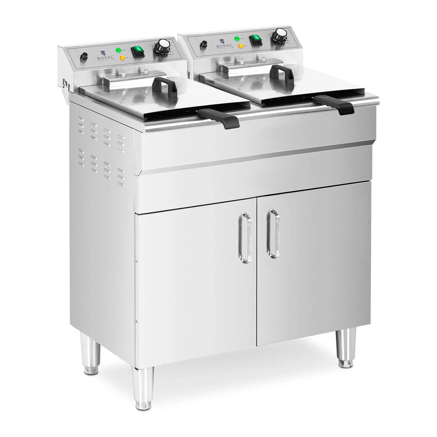 Friteuse électrique double 26 litres 10 000 watts robinet zone froide armoire professionnel acier inoxydable 14_0003983(SELLER_2132_98060)