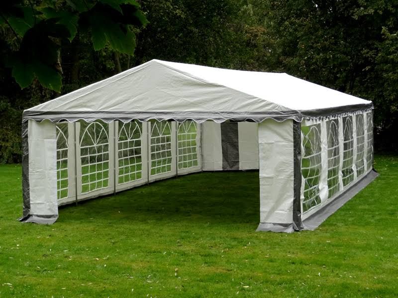 Tente de réception PLUS 5x10m PE 700(Blanc/Gris)