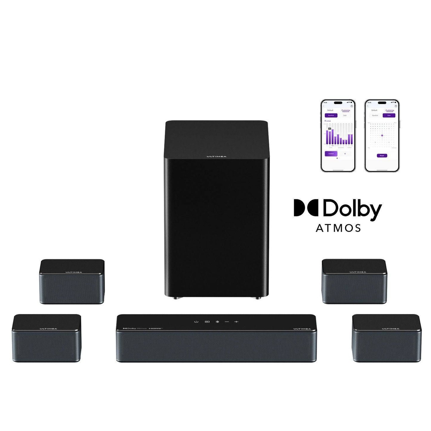 Barre de son Ultimea Poseidon D80 7.1 Dolby Atmos + caisson 460W(Noir)