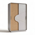 Armoire en bois et MDF blanc avec portes à battants 150 x 80 x 200cm