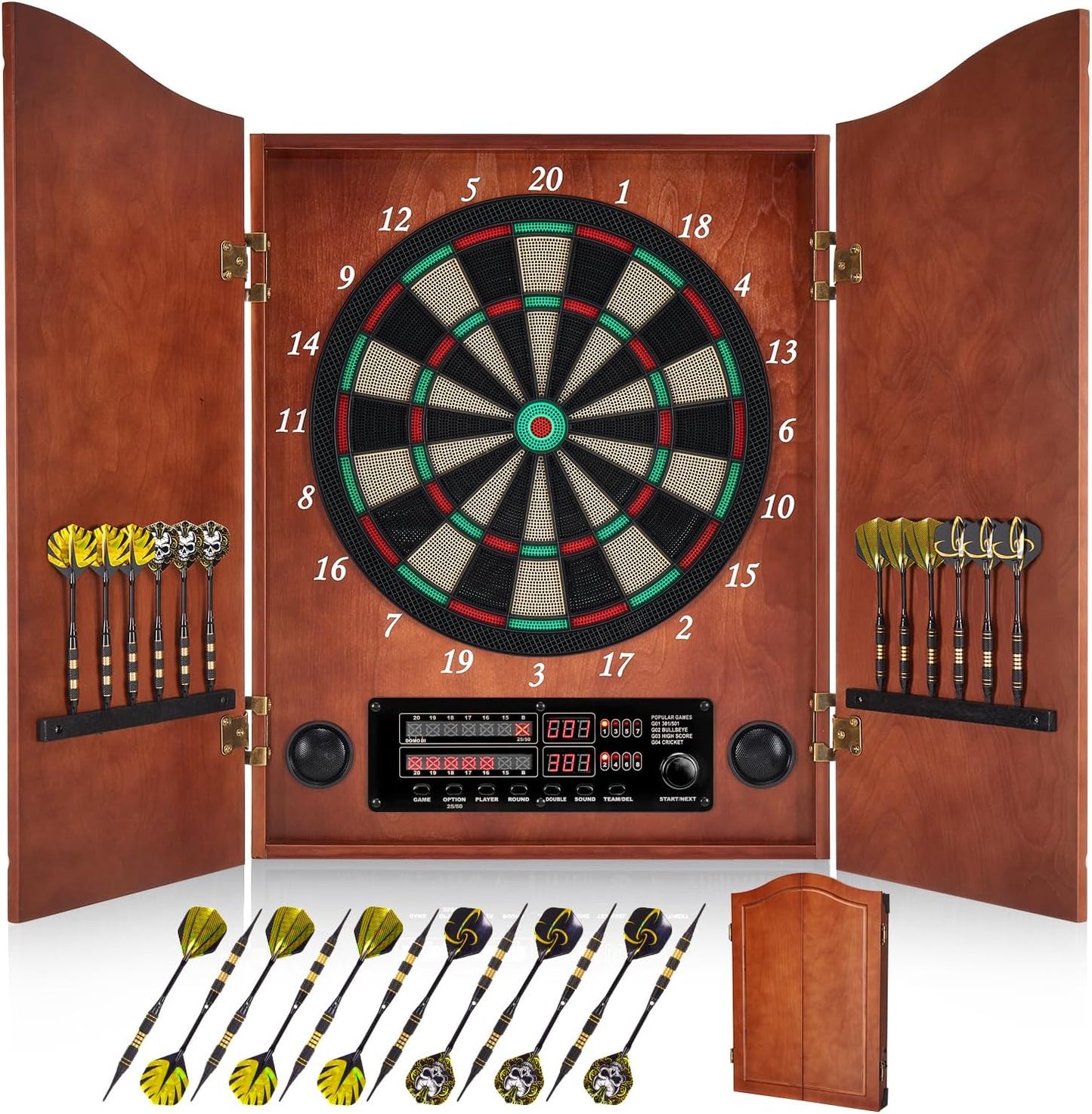 Yirinatek jeu de fléchettes électronique, coffret, 12 fléchettes bronze, mode cricket
