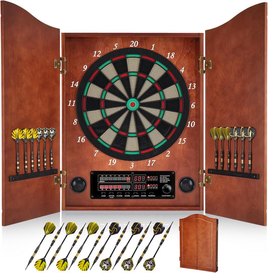 Yirinatek jeu de fléchettes électronique, coffret, 12 fléchettes bronze, mode cricket