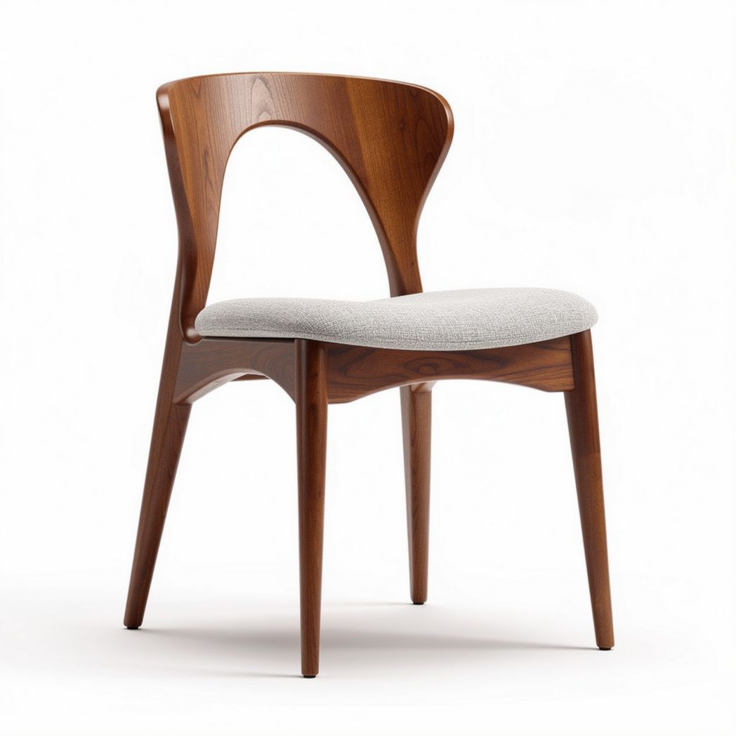 Chaise en bois avec assise en tissu gris dimensions 45 x 45 x 85cm