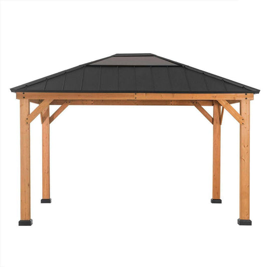 Sunjoy Pavillon de jardin Bruri(Noir/Marron)