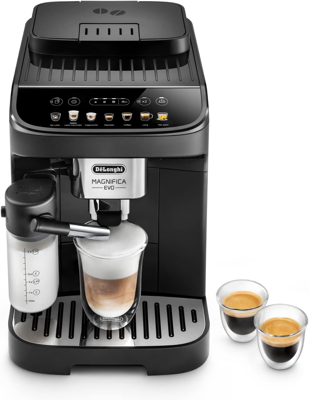 Magnifica Evo Machine a Café Grain ECAM292.81.B, Machine Expresso et Cappucino, 1.8L, 1450W, Noir(4 Recettes)