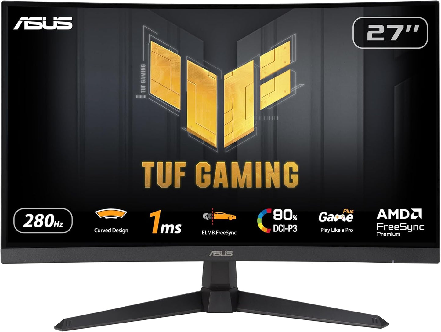 Moniteur de Jeu TUF Gaming VG27VQM1B – 27 Pouces Full HD, incurvé, 280Hz, ELMB, Temps de réponse 1ms, FreeSync Premium, 90 pour cent DCI-P3, DisplayWidget Center(Black)