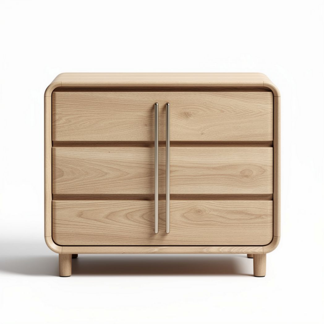 Commode en bois clair avec trois tiroirs dimensions 50 x 40 x 35cm