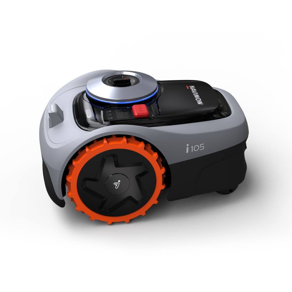 Tondeuse robot Segway Navimow i105 | Contrôle via application et surveillance à distance | Planifiez votre tonte et contrôlez facilement les zones de(Gris/Noir/Orange)