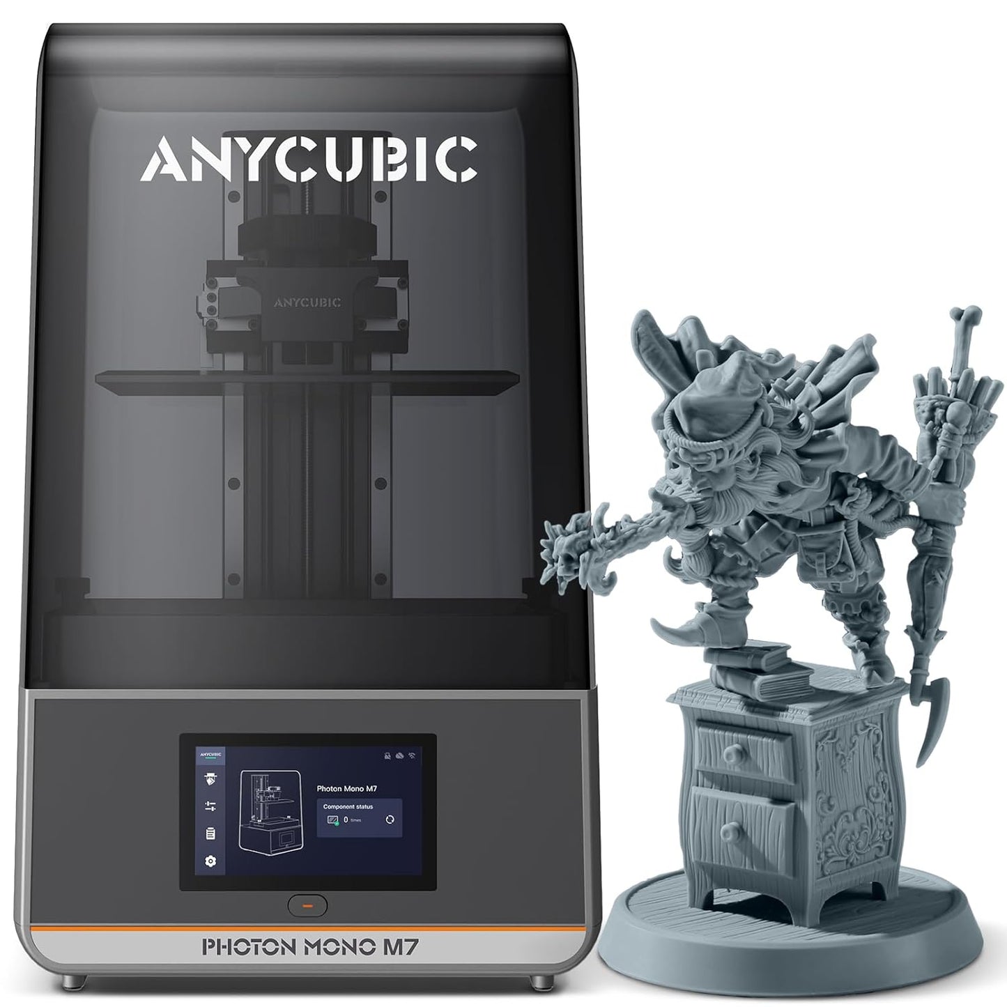 ANYCUBIC Photon Mono M7 Imprimante 3D Résine, Écran 10.1'' 14K HD avec COB LighTurbo 3.0, Impression Rapide 150mm/h, Imprimante 3D Résine Intelligente, Volume de Construction de 223x126x230 mm(Noir)