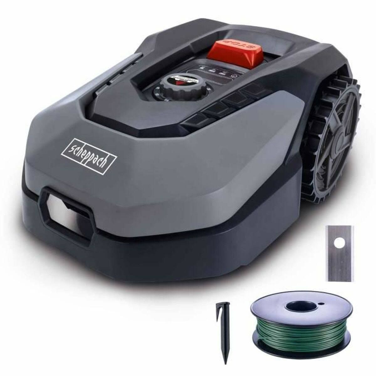 Robot tondeuse connecté 400m2 Scheppach RoboCut L500 avec station de recharge(Noir/Gris)