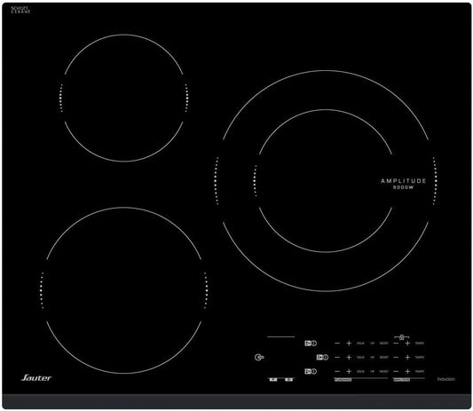 Sauter - SPI4362B - Plaque Induction - Table de Cuisson Encastrable - Noir - 3 Foyers - 7200W - Dimensions Encastrement : 56x49cm - Fonction EasyCook - Fabriqué en France(Noir)