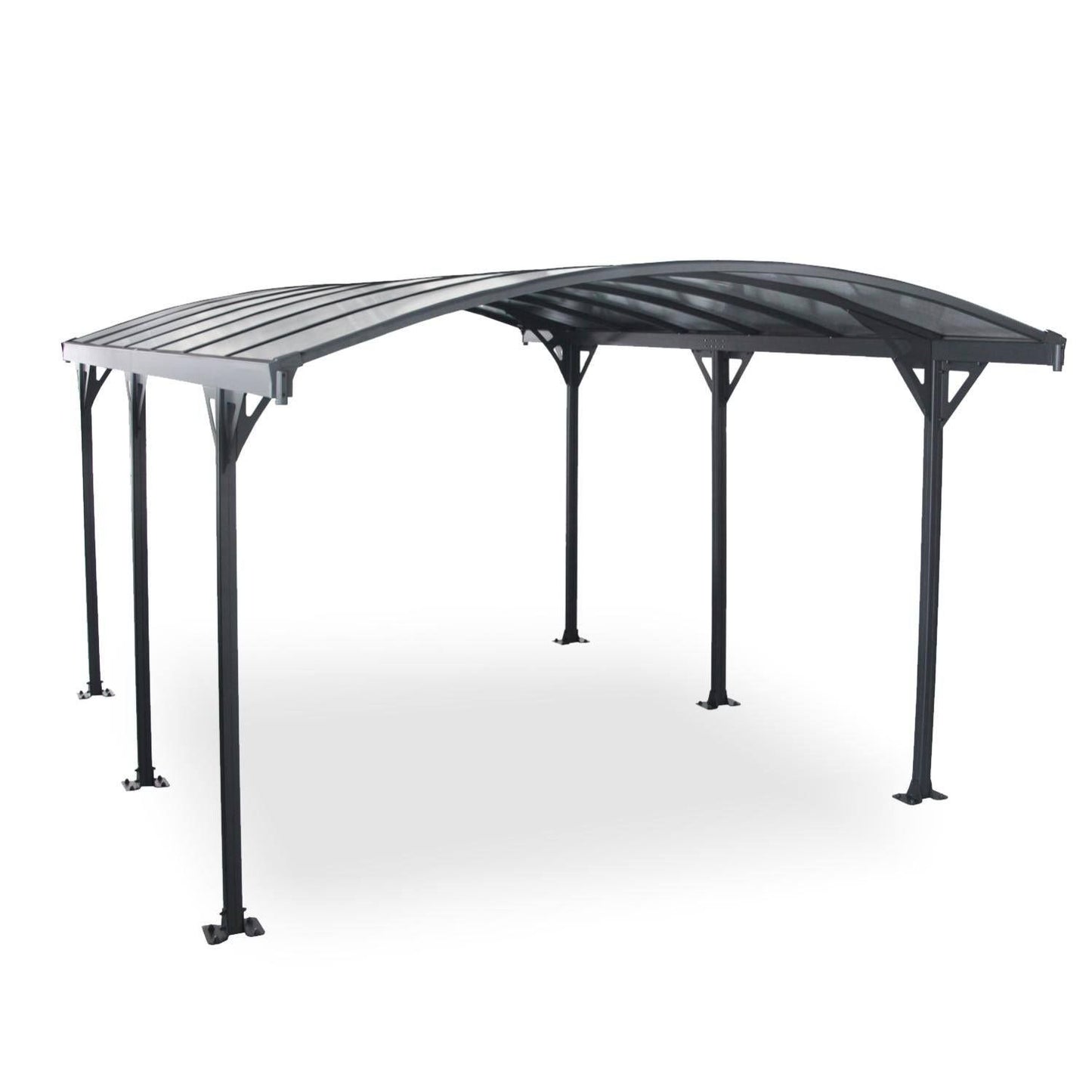 Abri de voiture carport en aluminium 5,8 x 3 m Avera(Gris)