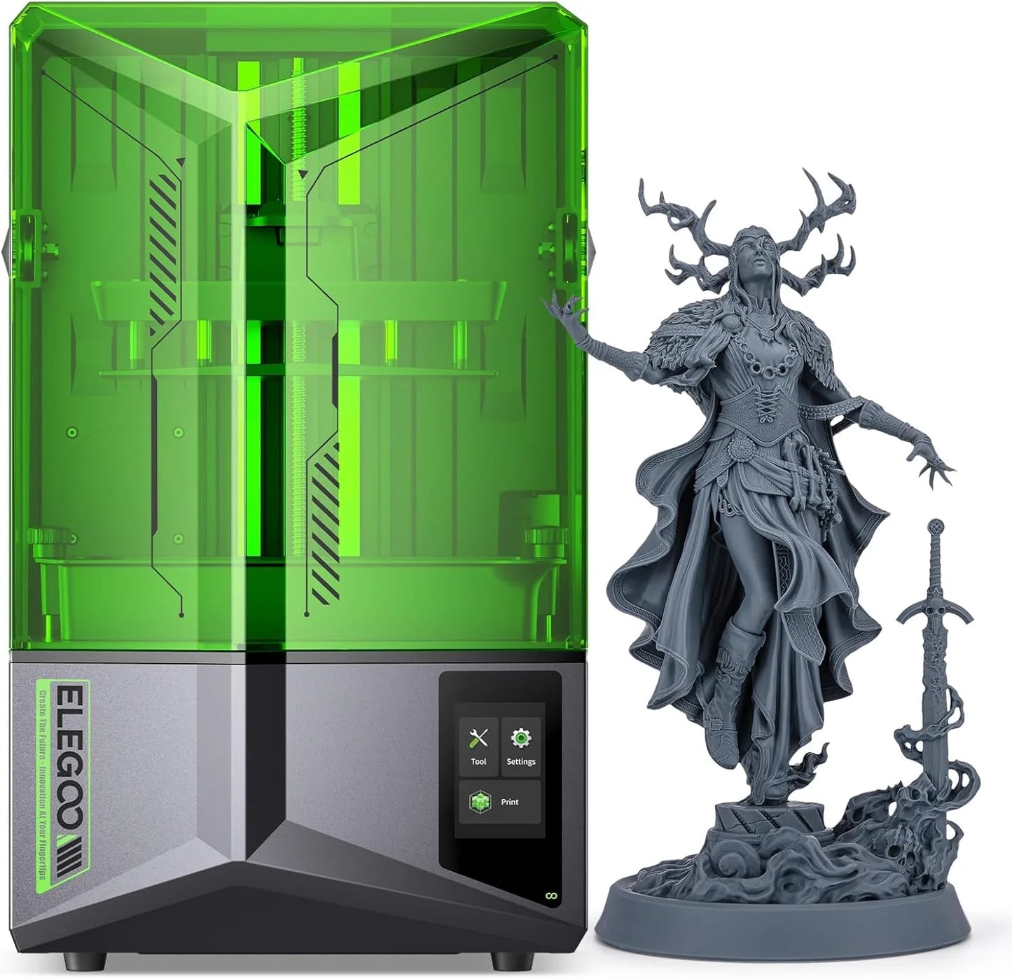 ELEGOO Saturn 4 imprimante 3D résine 12K, LCD 10, auto nivellement