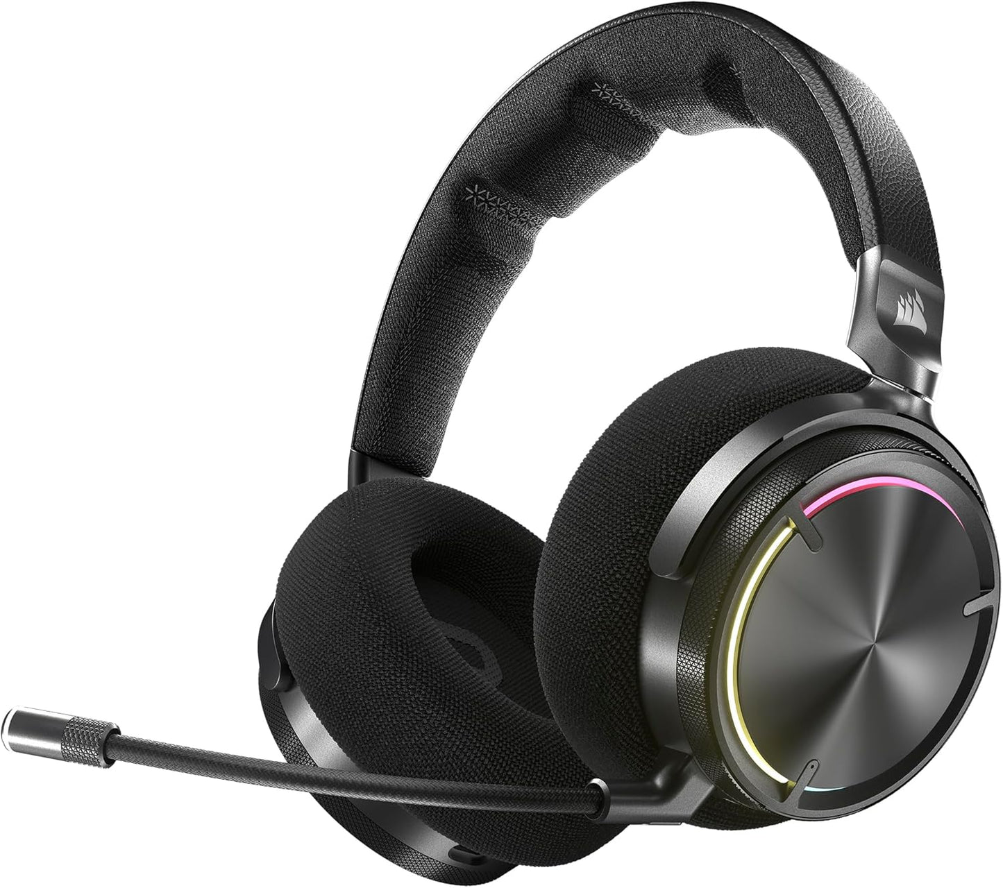 Corsair Virtuoso Max Wireless Casque de Jeu avec Bluetooth – Dolby Atmos, SoundID, L'annulation Active, Microphone Qualité Radiodiffusion, Transducteurs en Graphène, pour PC, Mac, PS5, PS4 – Carbone(Carbone)