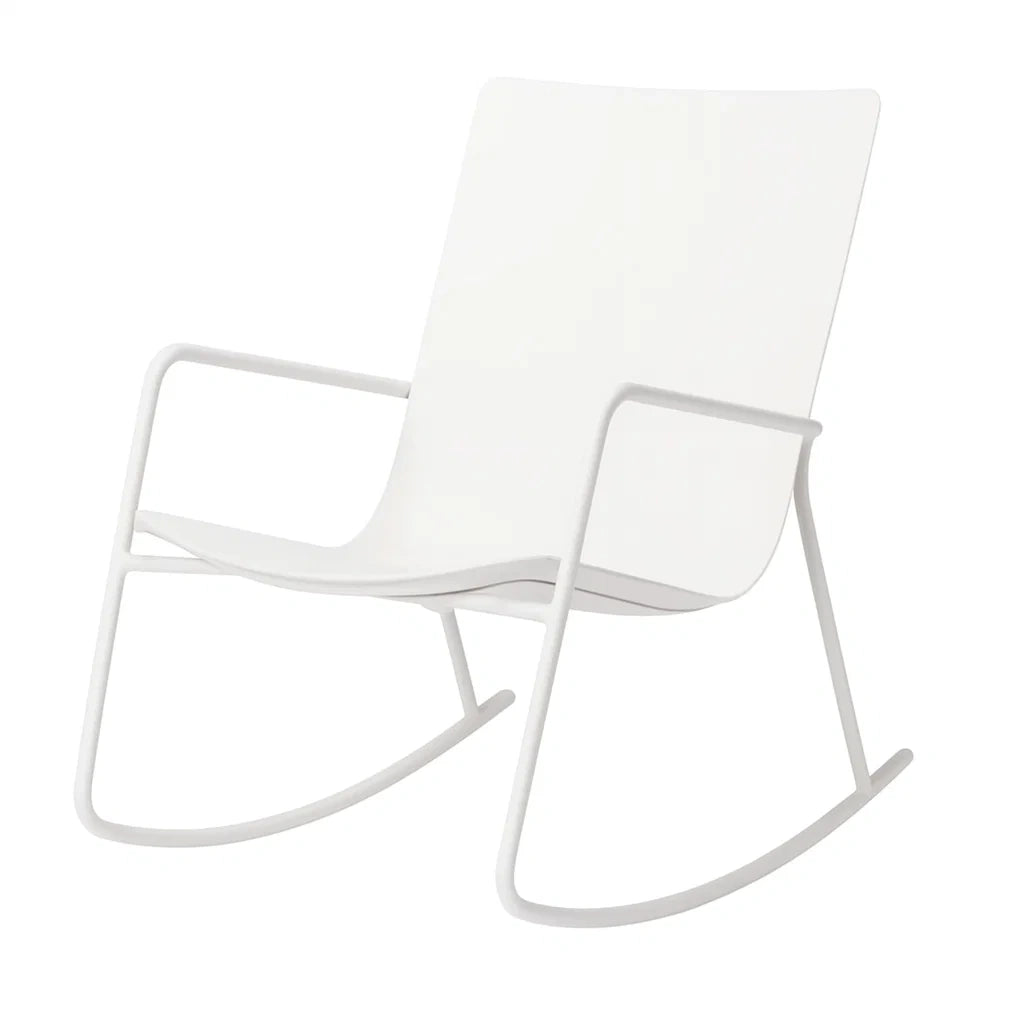 Fauteuil à bascule en métal blanc(Blanc)