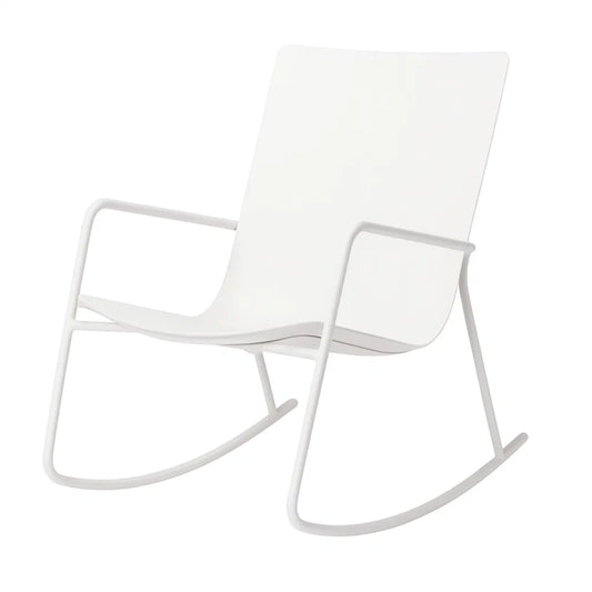 Fauteuil à bascule en métal blanc(Blanc)