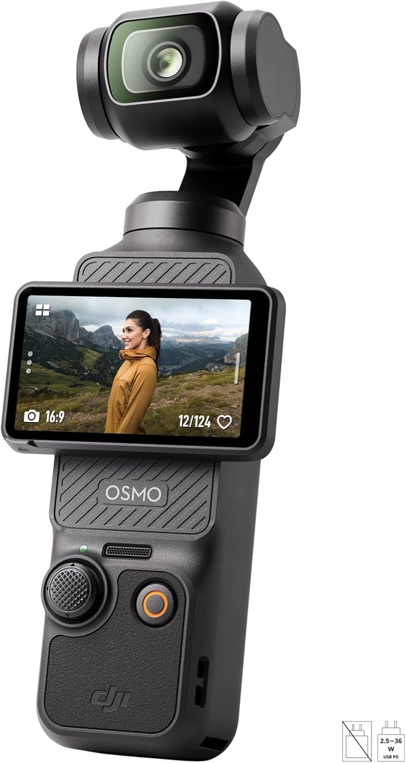 DJI Osmo Pocket 3, digital camera vlog CMOS 1'' et Vidéo 4K/120 ips, Stabilisation à 3 axes, MAP rapide,Suivi Facial/Objets,Écran tactile rotatif 2,petite Cam. Vidéo pour Photographie,YouTube