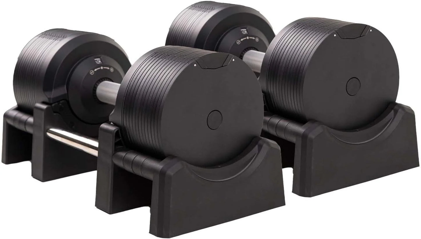 BRAINGAIN haltères réglables 23.5–41.5kg, chrome/noir, musculation maison