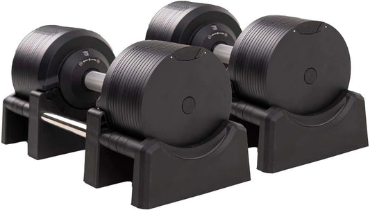 BRAINGAIN haltères réglables 23.5–41.5kg, chrome/noir, musculation maison