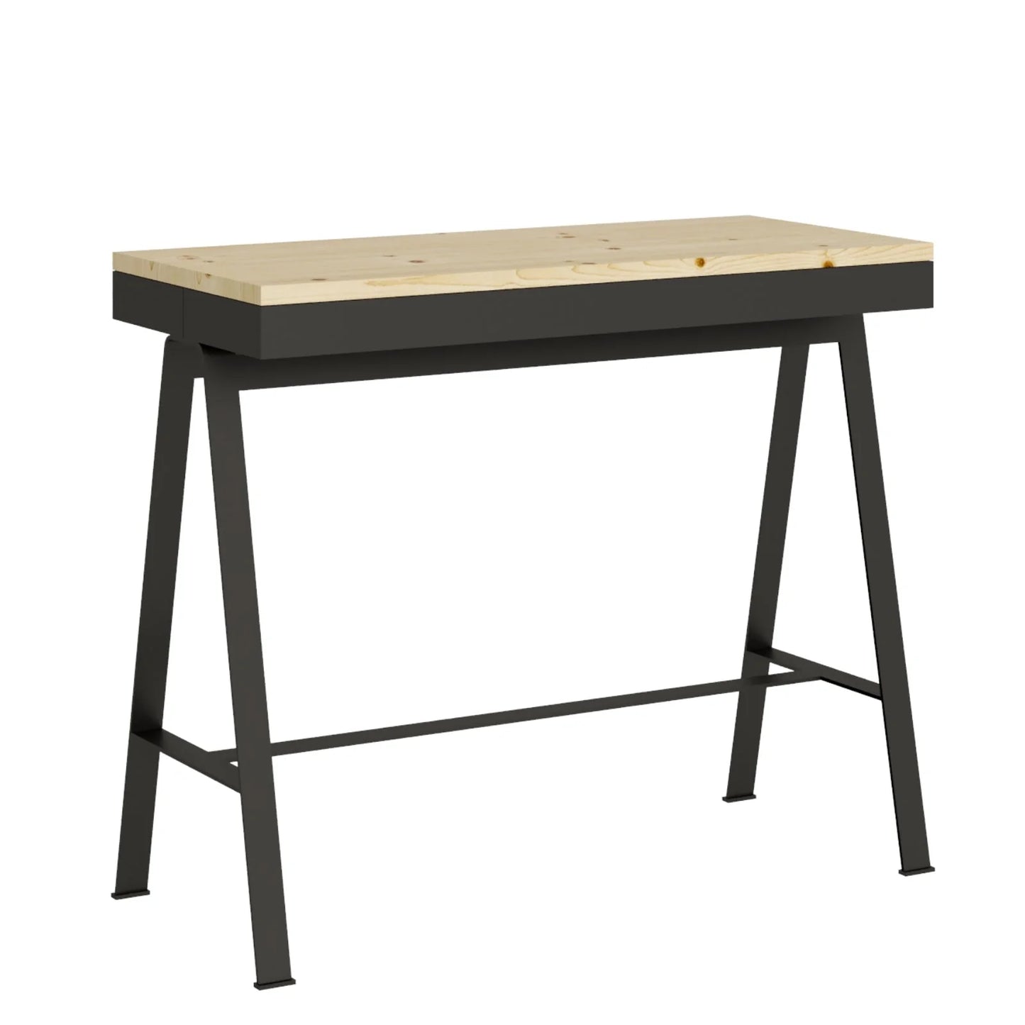 Table console extensible en bois Parma pour salle à manger(Extensible Jusqu'À 196 Cm/Ciment)